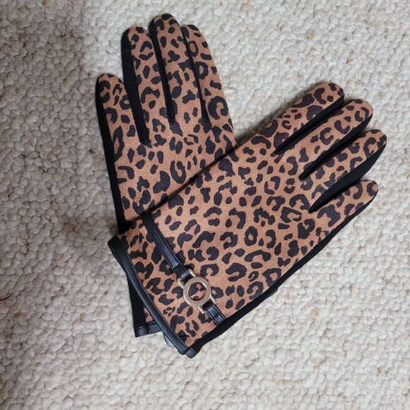 Brand new leopard print womens gloves one size - Picture 1 of 3